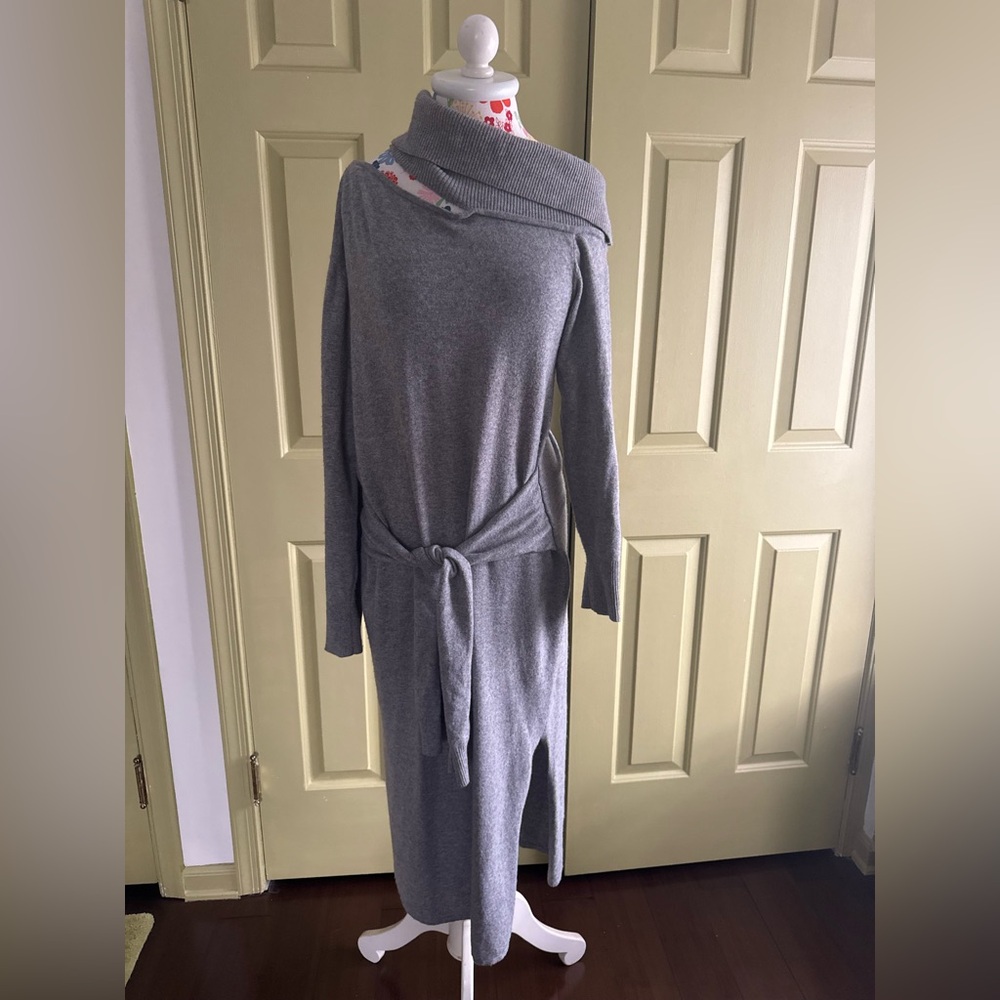Bailey 44 Gray Knit Sweater Dress with Belt